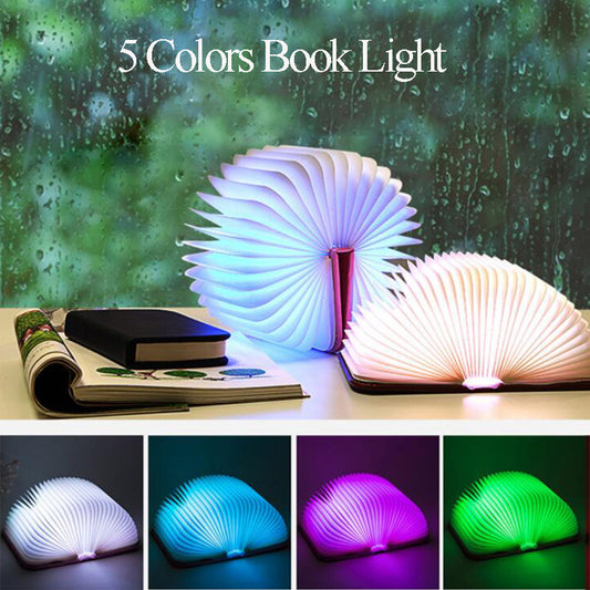 Aura-Spark Wooden Book Lamp